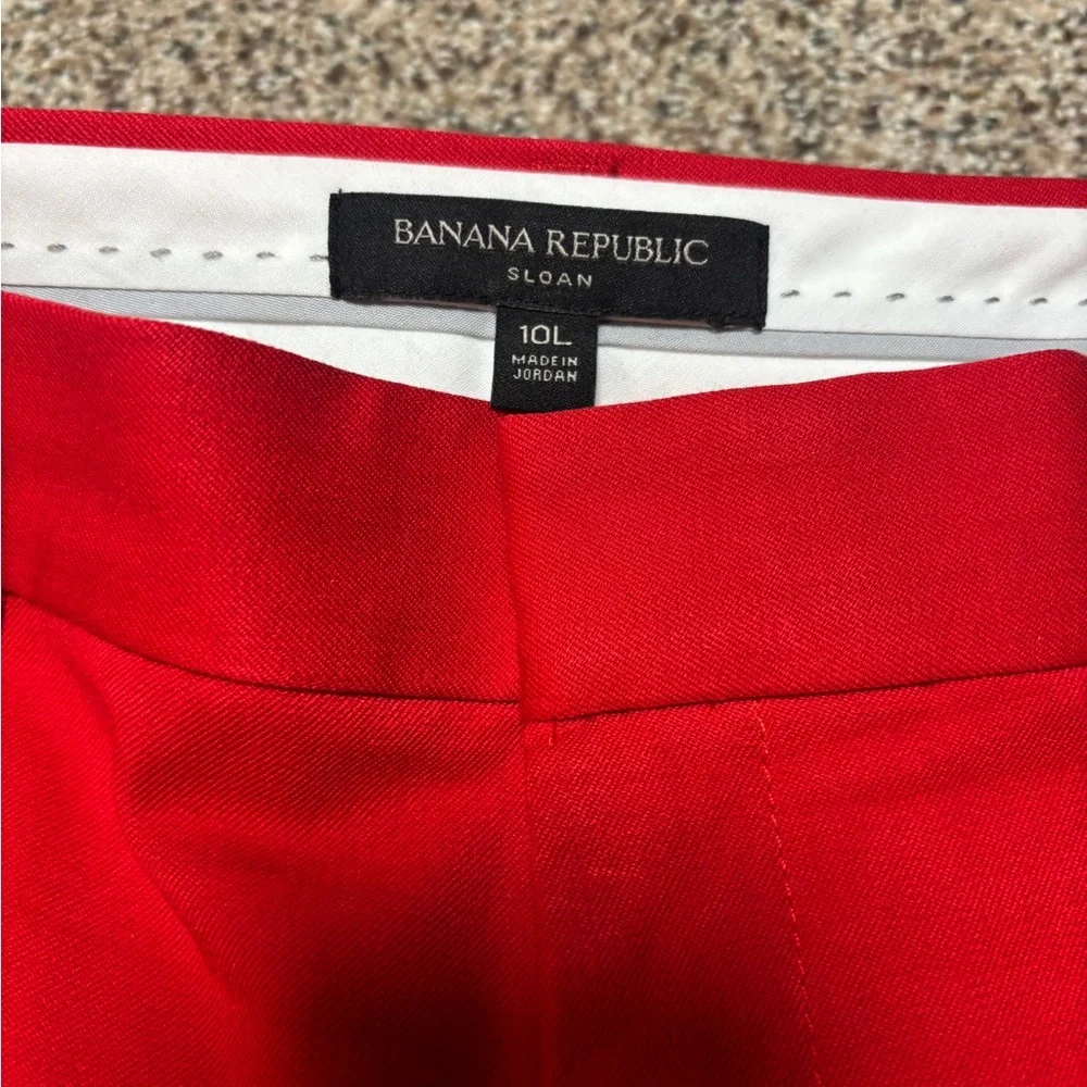 BANANA REPUBLIC Womens “Sloan" Stretch Twill Pant Red, size 10 long - Picture 3 of 7